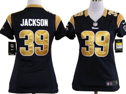 St. Louis Rams 39 Steven Jackson Navy Blue Game Nike Team Womens Jersey
